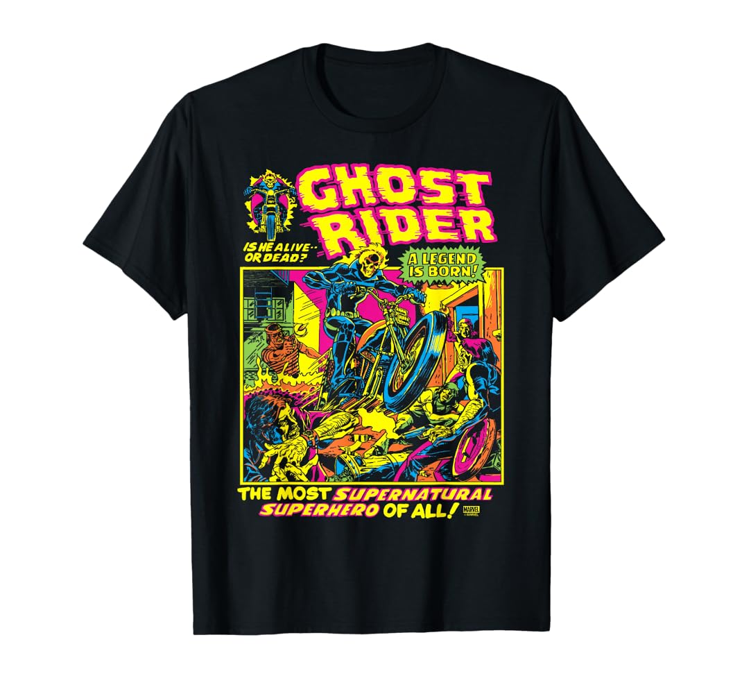 今週末までの価格。GHOSTRIDER ブラック Tシャツ Ghost Rider TShirt